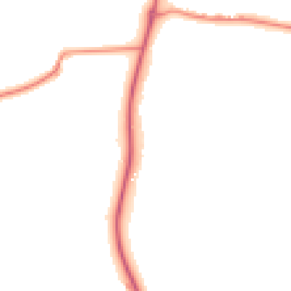 Night-time road noise heatmap for GU4 8EL