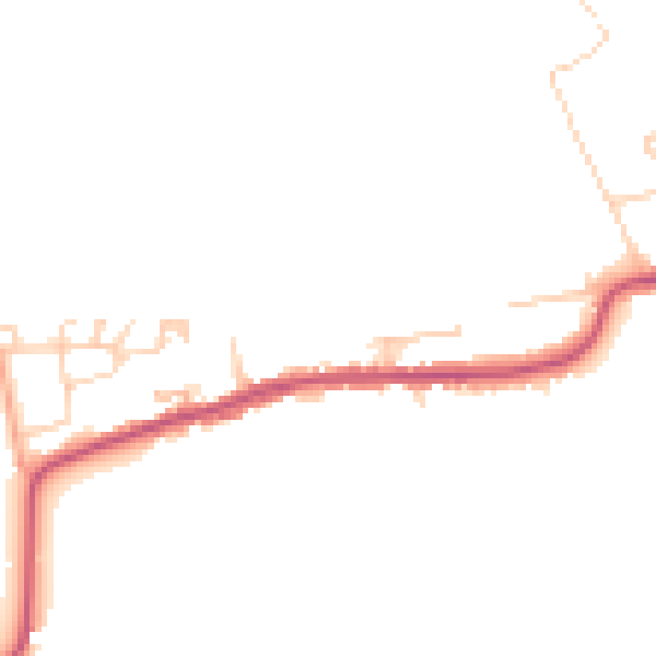 Daytime road noise heatmap for GU4 8FA