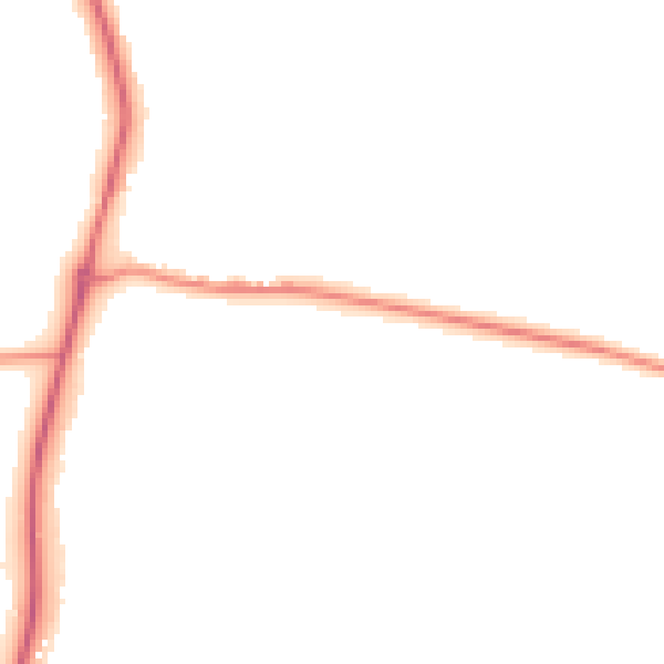 Night-time road noise heatmap for GU4 8JA