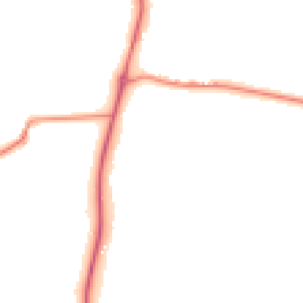 Night-time road noise heatmap for GU4 8JT