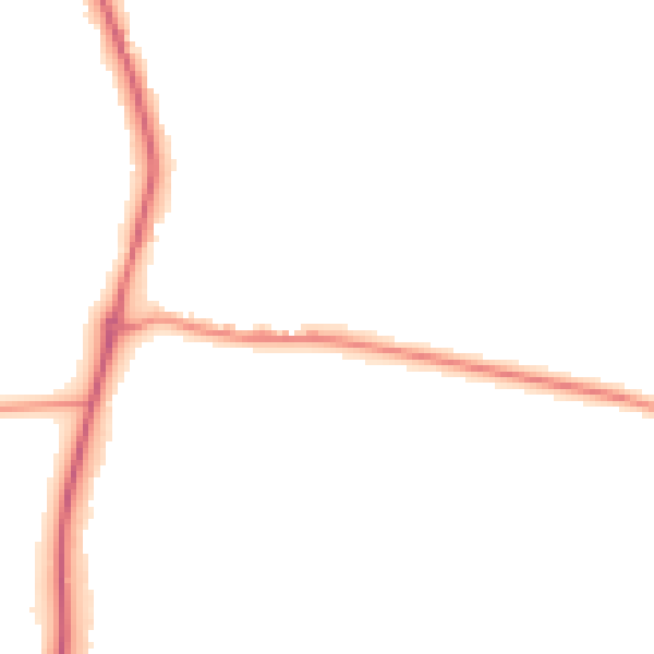 Night-time road noise heatmap for GU4 8JX