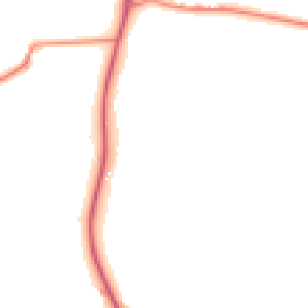 Night-time road noise heatmap for GU4 8JY