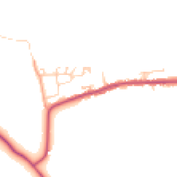 Daytime road noise heatmap for GU4 8LL