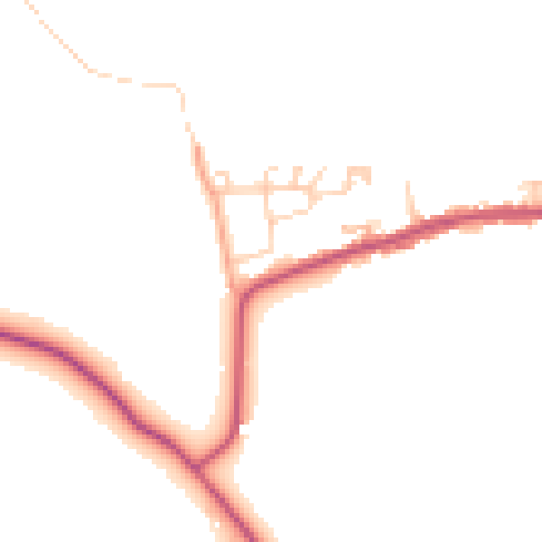 Daytime road noise heatmap for GU4 8LN