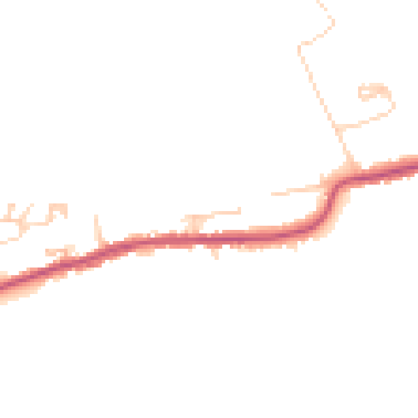 Daytime road noise heatmap for GU4 8LQ