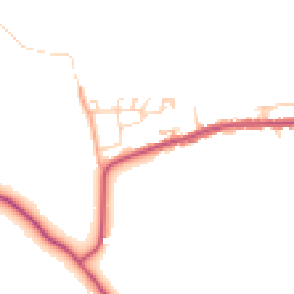 Daytime road noise heatmap for GU4 8LS