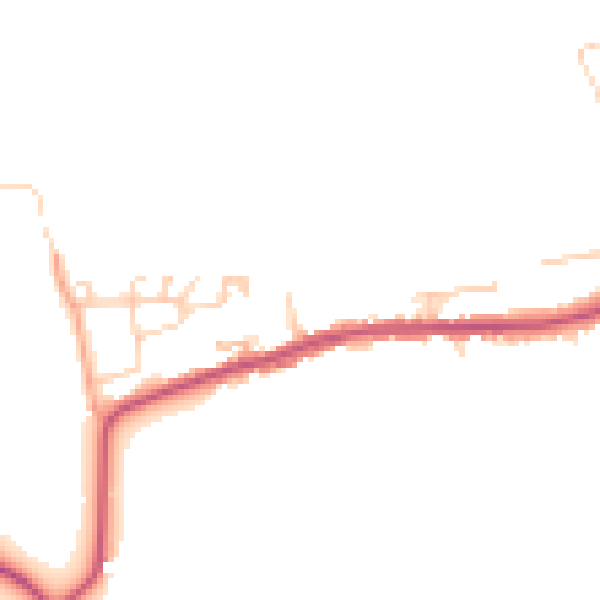 Daytime road noise heatmap for GU4 8LT