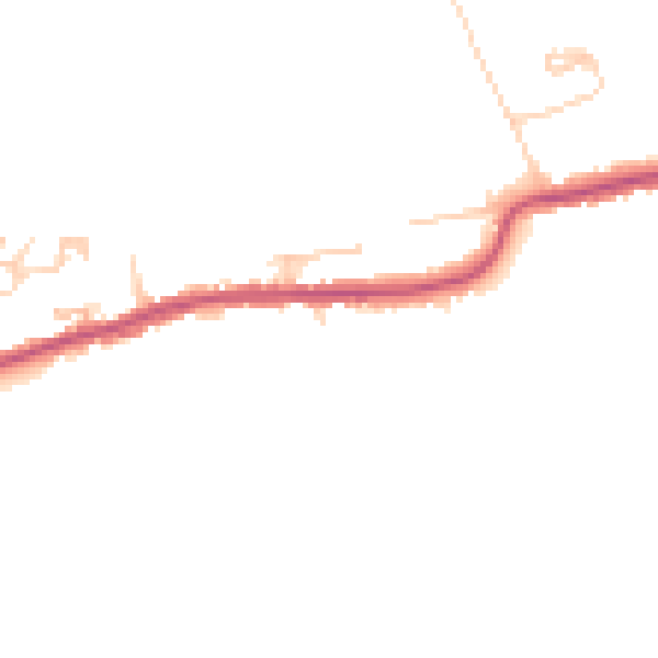 Daytime road noise heatmap for GU4 8LY