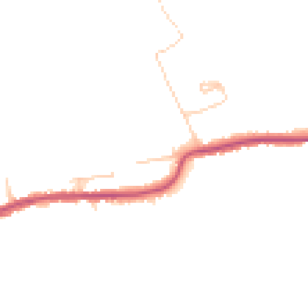 Daytime road noise heatmap for GU4 8NE