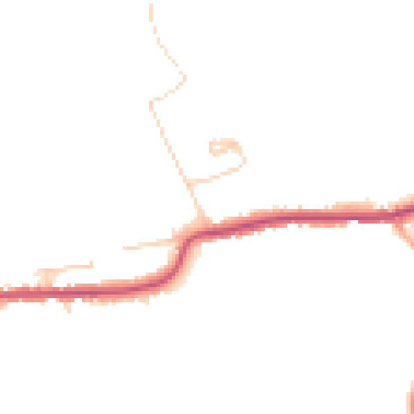 Daytime road noise heatmap for GU4 8NF