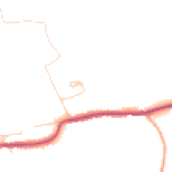 Daytime road noise heatmap for GU4 8NJ