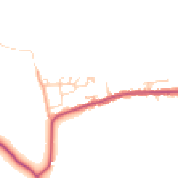 Daytime road noise heatmap for GU4 8PB