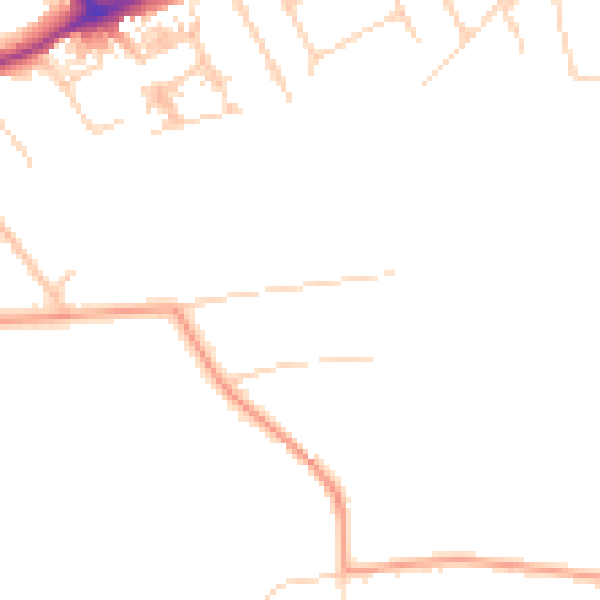 Daytime road noise heatmap for GU4 8PH