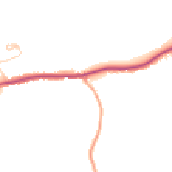 Daytime road noise heatmap for GU4 8QN