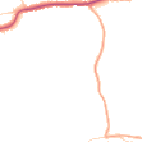 Daytime road noise heatmap for GU4 8QR