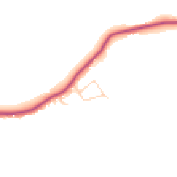 Daytime road noise heatmap for GU4 8RQ