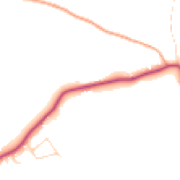 Daytime road noise heatmap for GU4 8RR