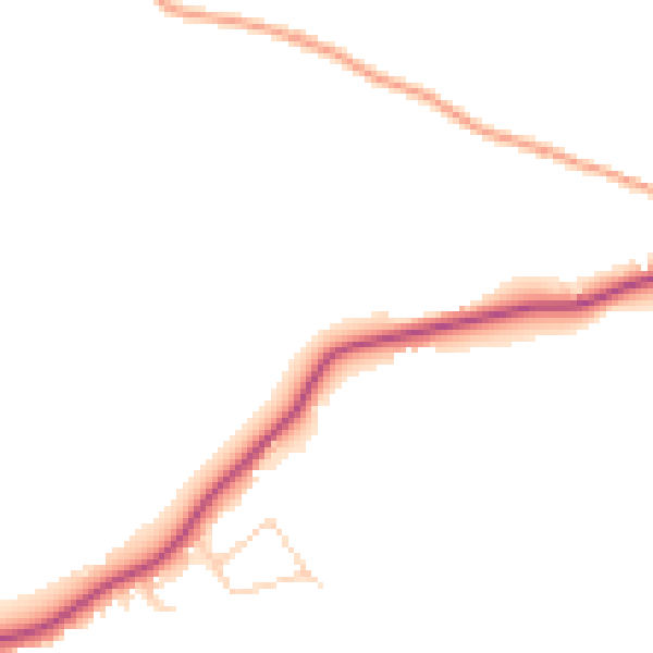 Daytime road noise heatmap for GU4 8RW
