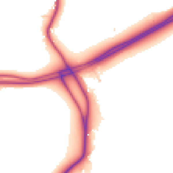 Daytime road noise heatmap for GU4 8SF