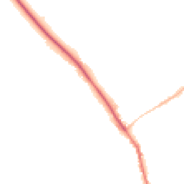 Night-time road noise heatmap for GU5 0AN