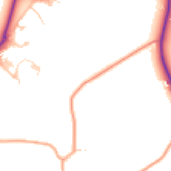 Daytime road noise heatmap for GU5 0BW