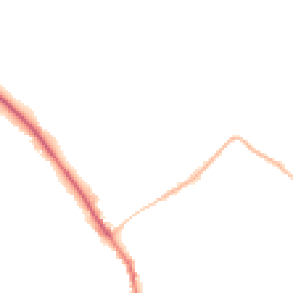 Night-time road noise heatmap for GU5 0DY
