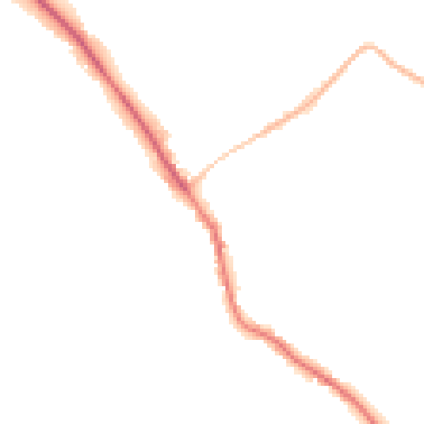 Night-time road noise heatmap for GU5 0HD