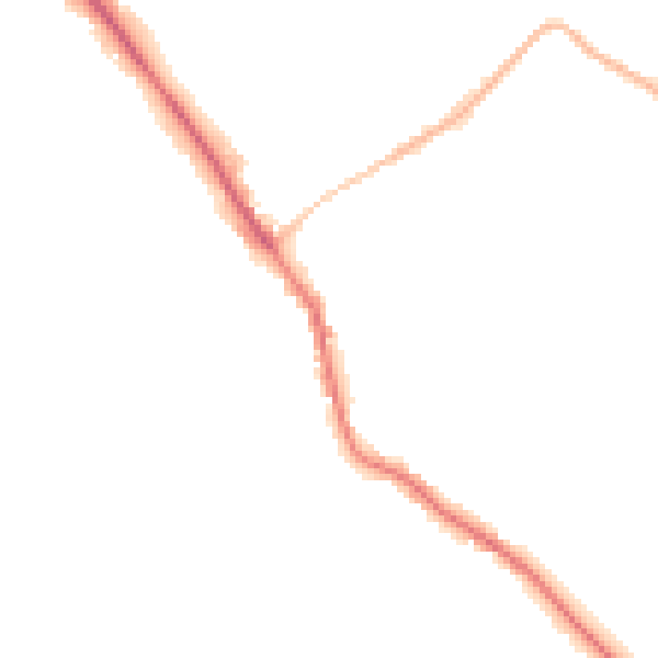 Night-time road noise heatmap for GU5 0HF