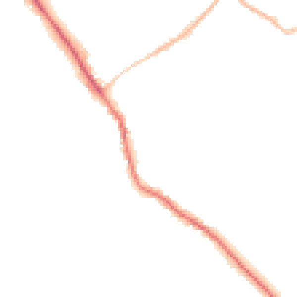 Night-time road noise heatmap for GU5 0HL