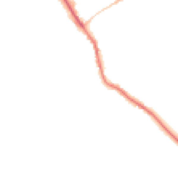 Night-time road noise heatmap for GU5 0JZ