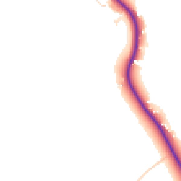 Daytime road noise heatmap for GU5 0LD