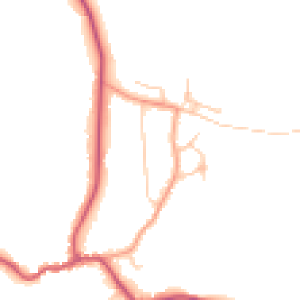 Daytime road noise heatmap for GU5 0SE