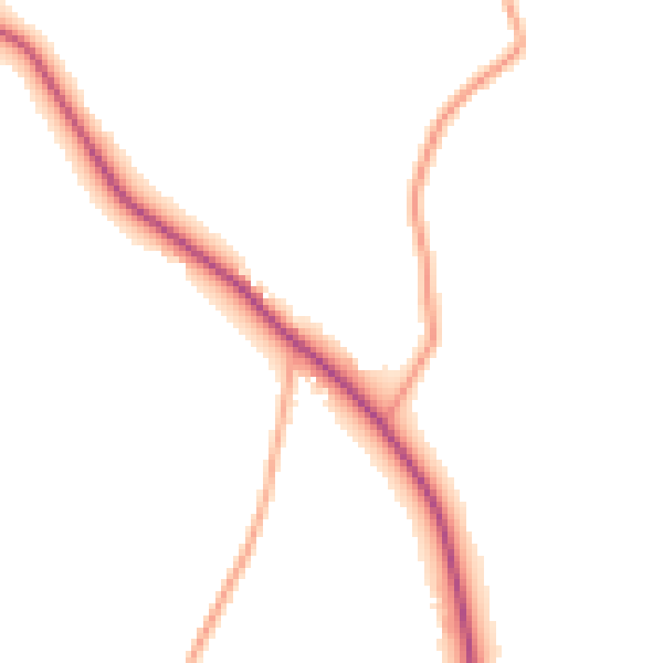 Daytime road noise heatmap for GU5 0SZ