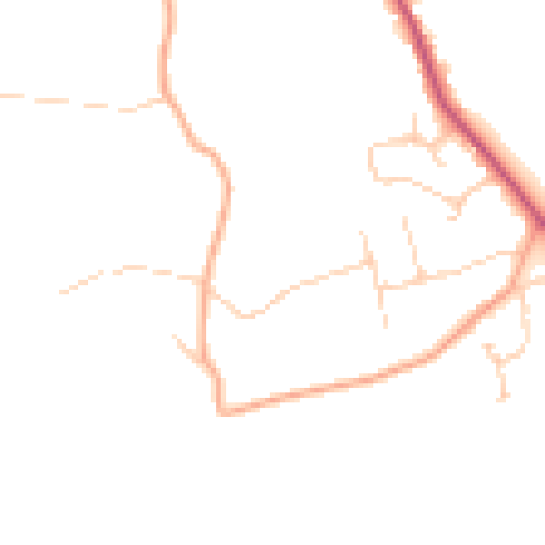 Daytime road noise heatmap for GU5 0TJ