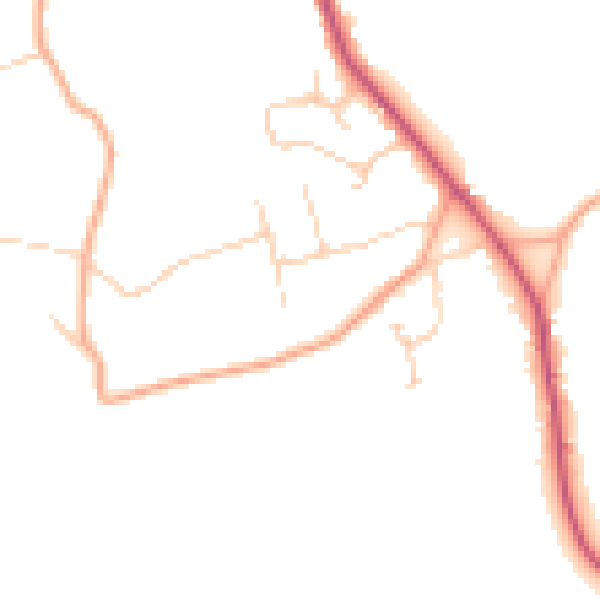 Daytime road noise heatmap for GU5 0UT
