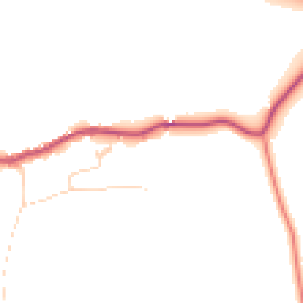 Daytime road noise heatmap for GU5 9AF