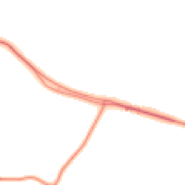 Night-time road noise heatmap for GU5 9BW