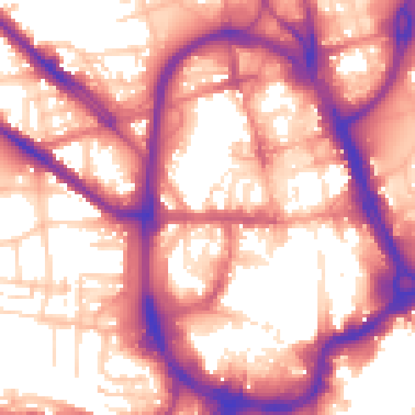 Daytime road noise heatmap for HD1 1AB
