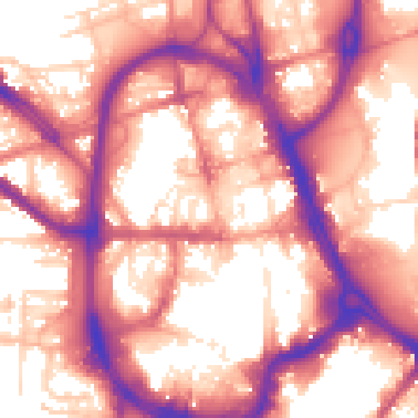 Daytime road noise heatmap for HD1 1BL