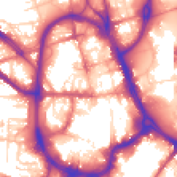 Daytime road noise heatmap for HD1 1BR
