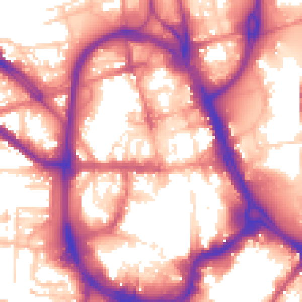 Daytime road noise heatmap for HD1 1BS