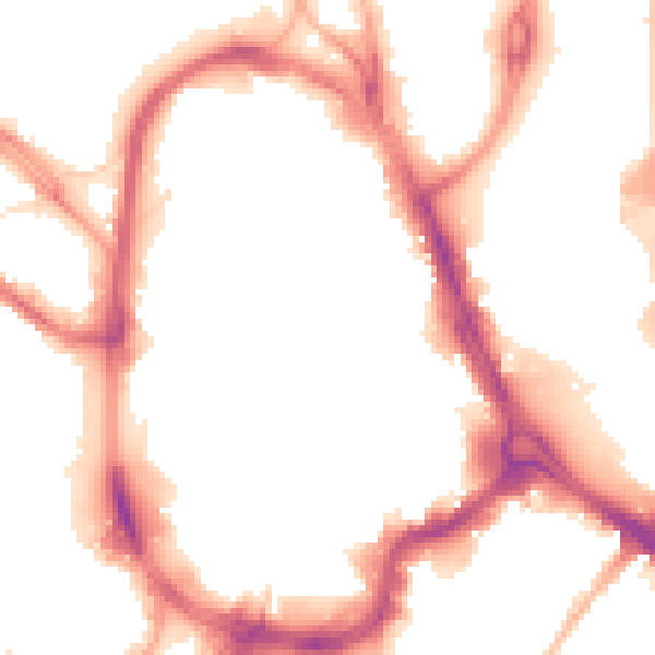 Night-time road noise heatmap for HD1 1BT