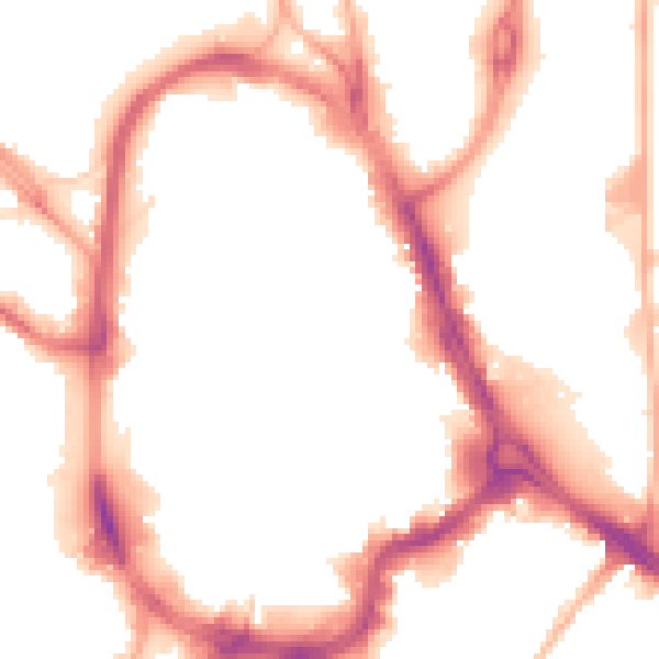 Night-time road noise heatmap for HD1 1BX
