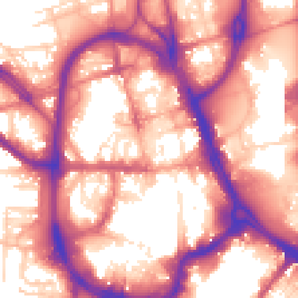Daytime road noise heatmap for HD1 1DD