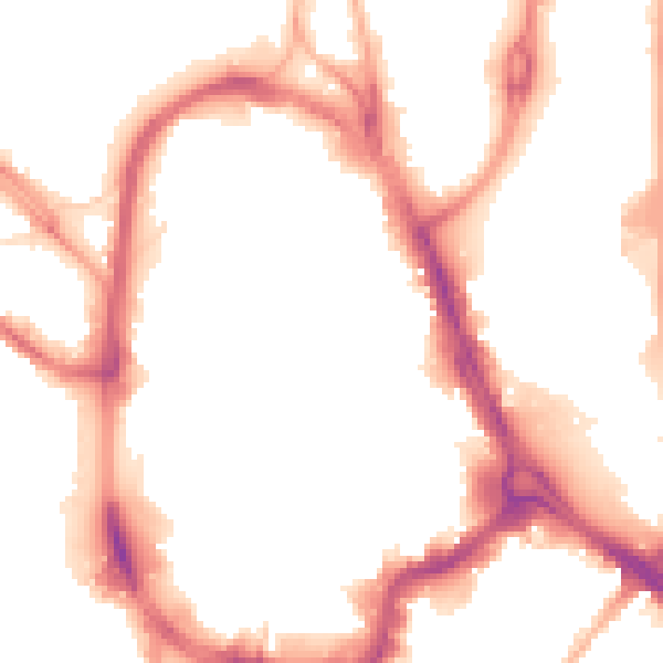Night-time road noise heatmap for HD1 1DG
