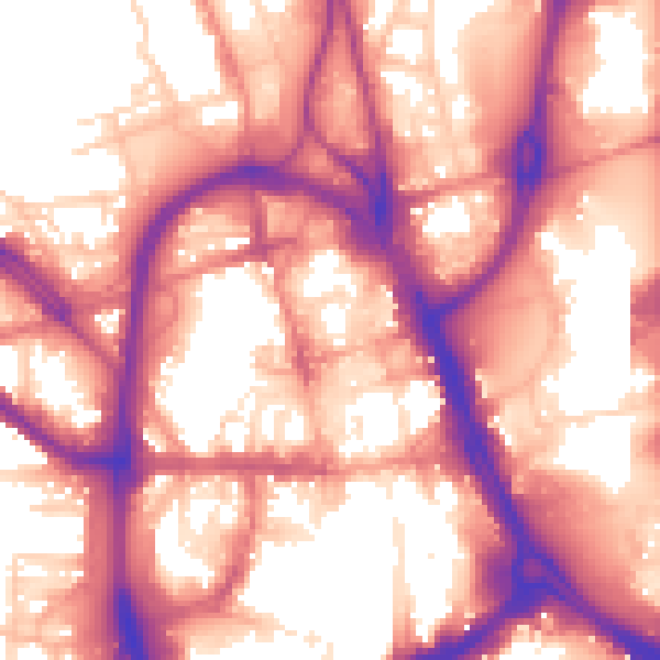 Daytime road noise heatmap for HD1 1DR