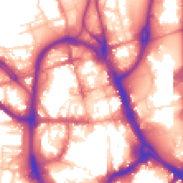 Daytime road noise heatmap for HD1 1DT