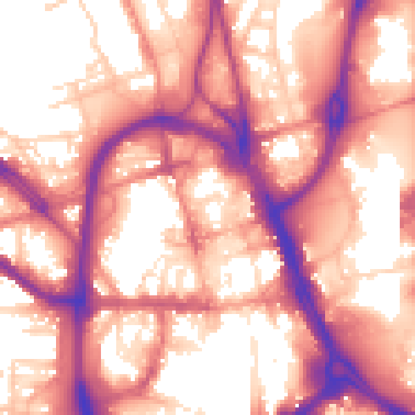 Daytime road noise heatmap for HD1 1EG