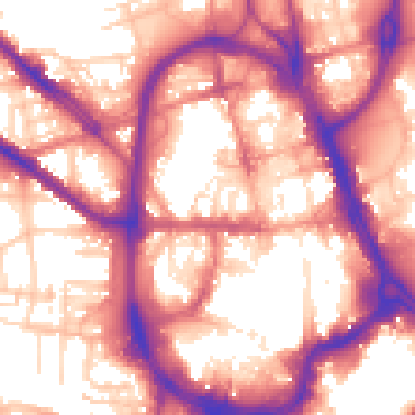 Daytime road noise heatmap for HD1 1JP