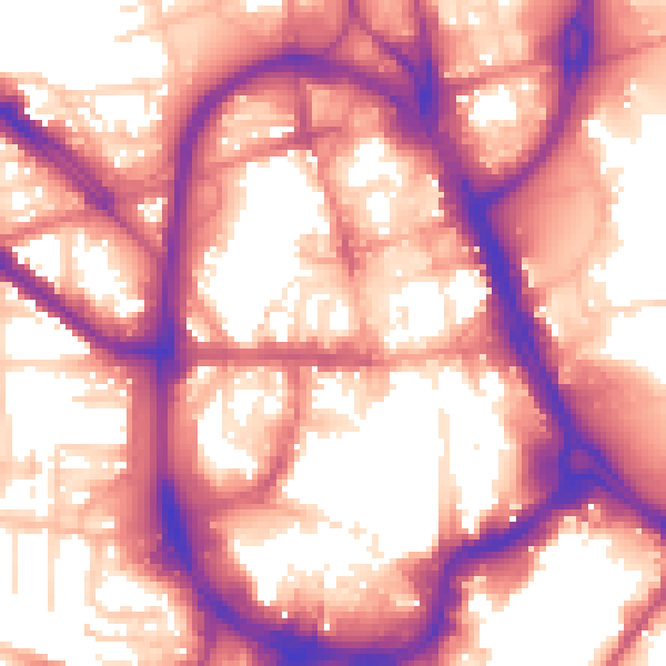 Daytime road noise heatmap for HD1 1LN